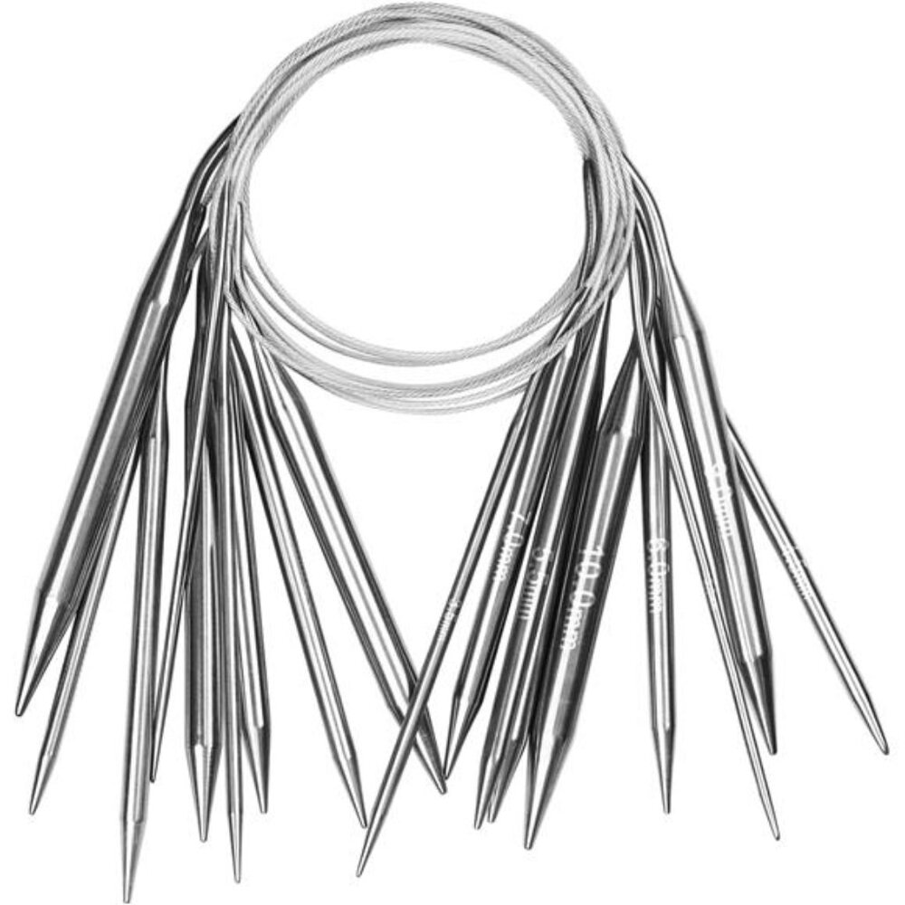Circular Knitting Needle Set 24" for Beginners - 9 Pack Long Round